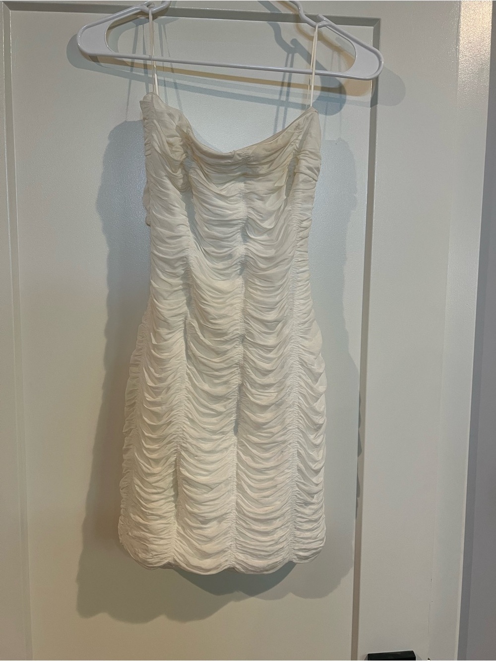 Windsor white Ruched strapless Mini Dress